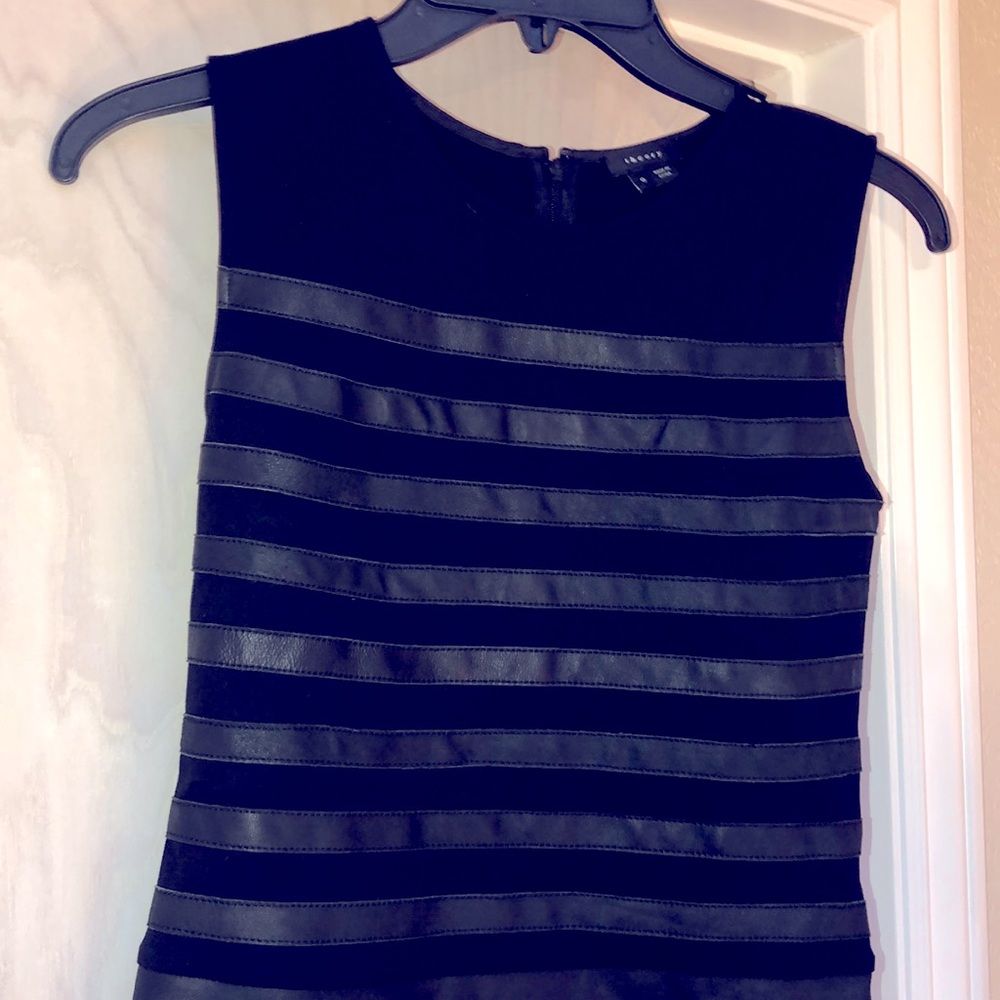 Theory Black and black sateen sleeveless blouse size 0! Never worn! Size 0!